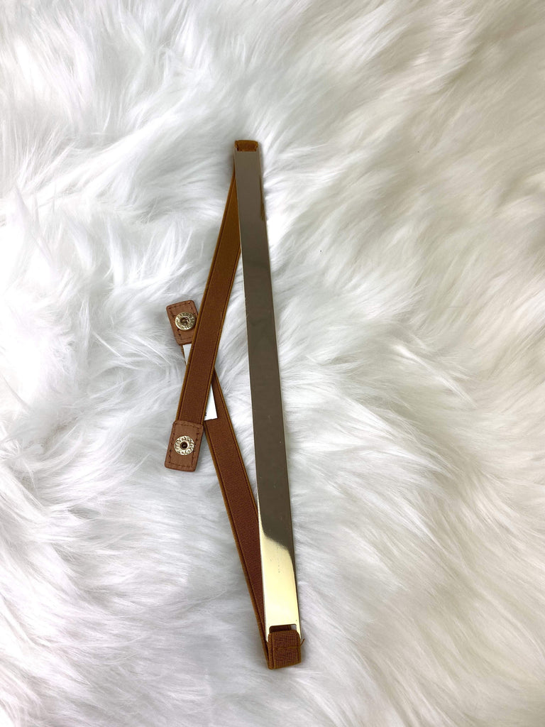 Brown gold metal fashion belt Kabayare Fashion