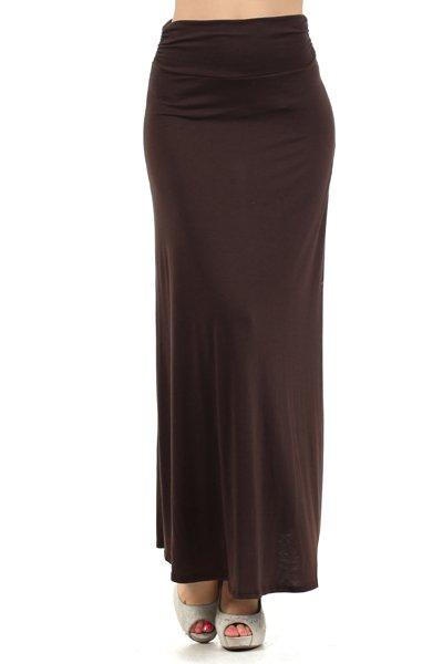 Brown Jersey Maxi Skirt Kabayare