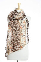 Brown Leopard Crinkle Scarf Kabayare
