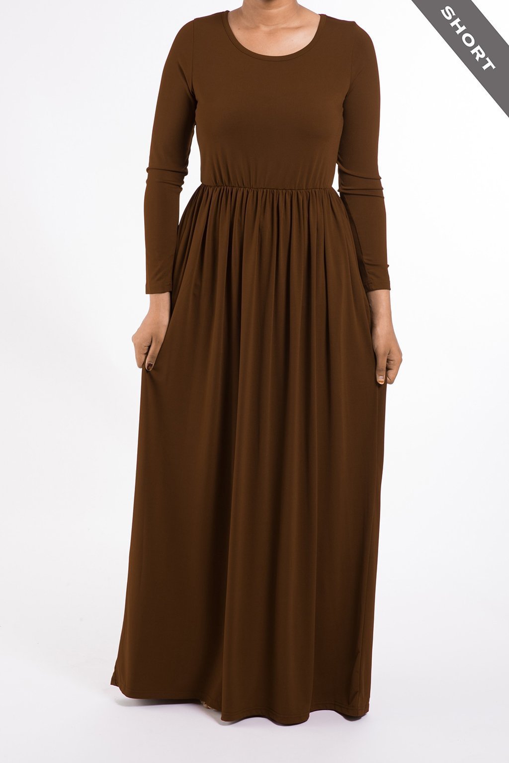 Brown Milk Silk Maxi Dress (SHORT) Kabayare