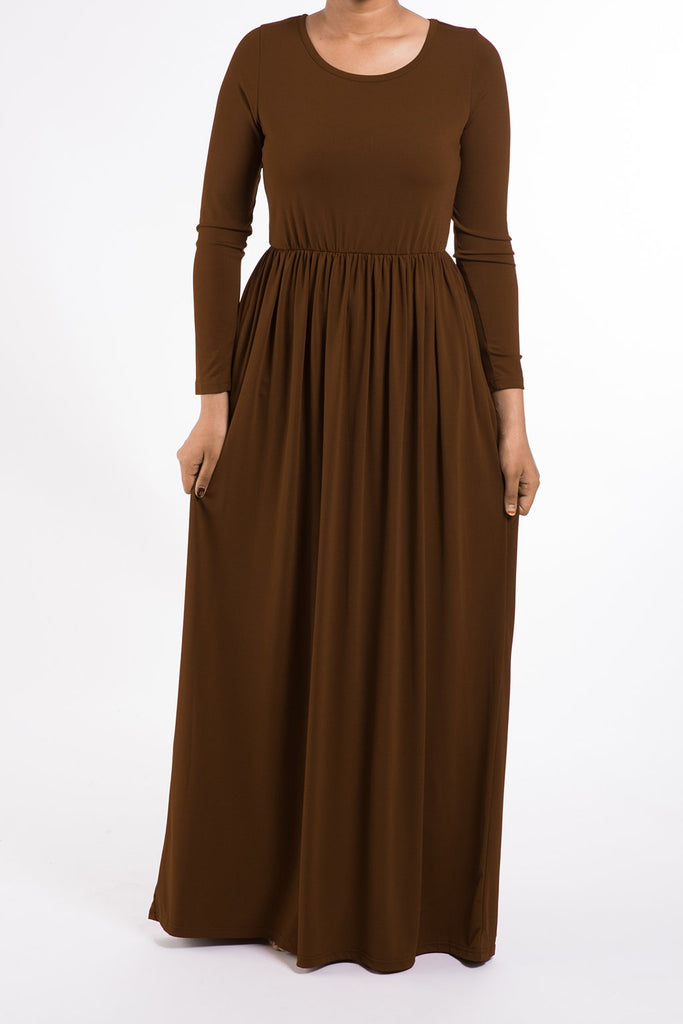 Brown Milk Silk Maxi Dress (SOFT) Kabayare