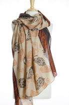 Brown Paisley Print Scarf Kabayare