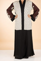 Brown Polka Dot Kimono Abaya Kabayare