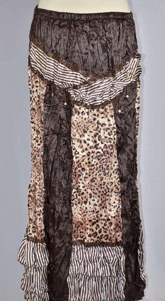 Brown Satin leopard and stripes Kabayare