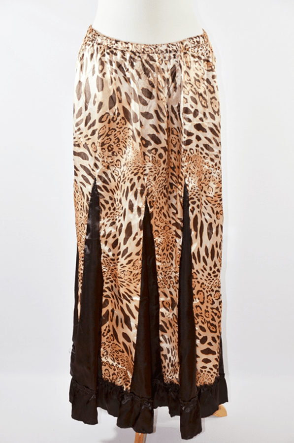 Brown Satin leopard prints skirts Kabayare