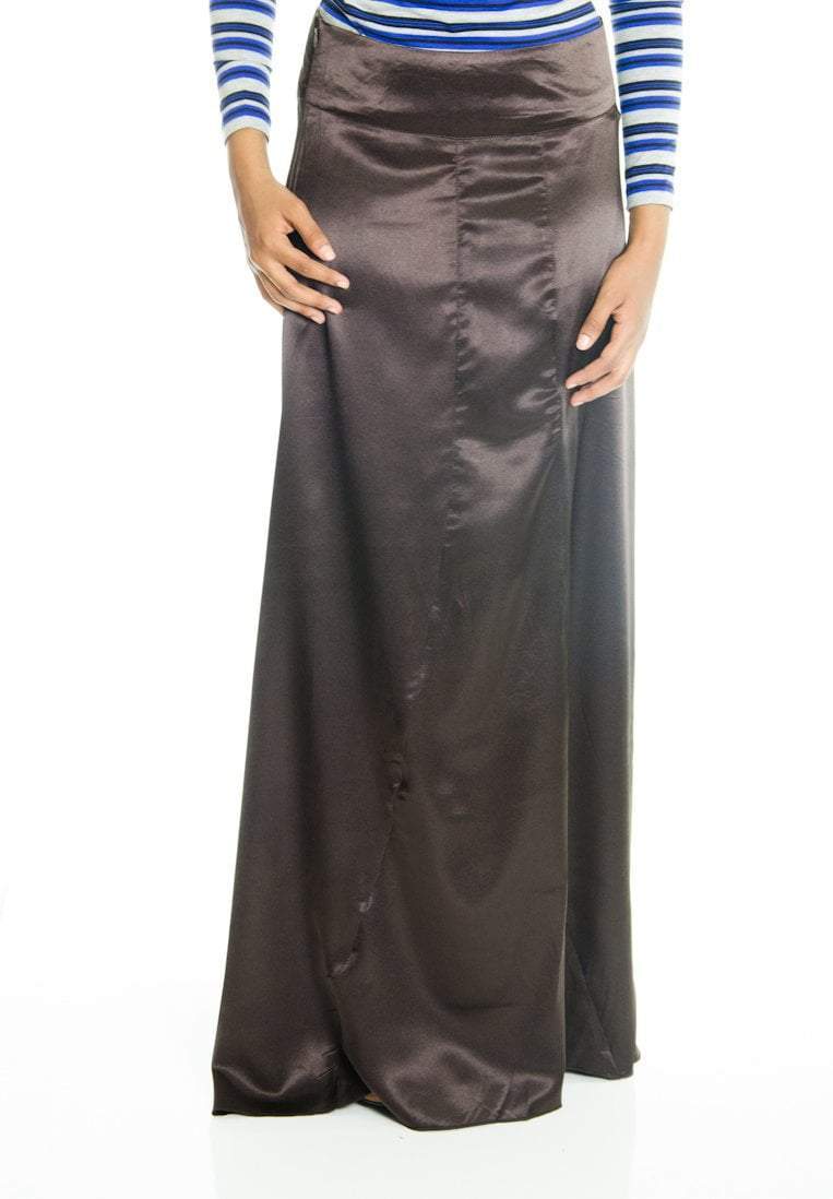 Brown Satin Silk Skirt Kabayare