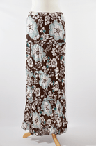 Brown Tiered Hippie Skirt Kabayare