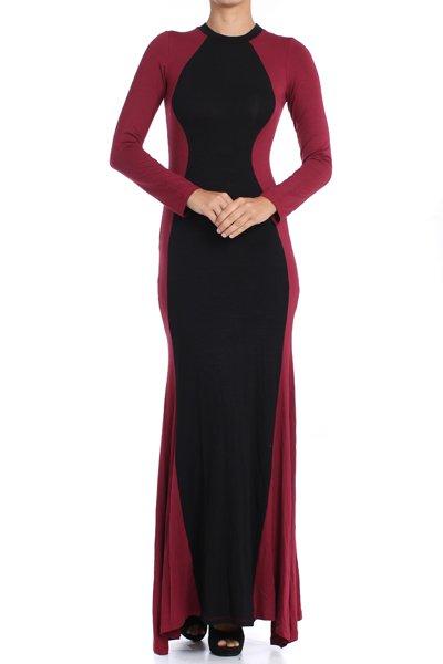 Burgundy Curve Appeal Maxi Dress Kabayare