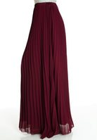Burgundy pleated Maxi Skirt Kabayare