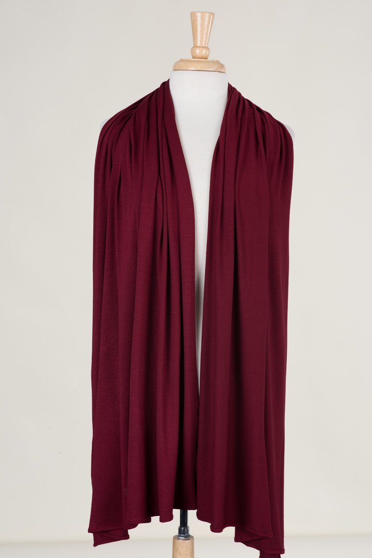 burgundy Premium jersey hijab Kabayare