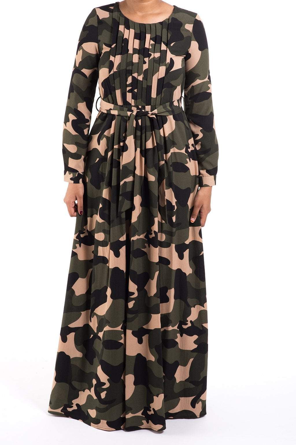Camouflage long sleeve maxi dress Kabayare