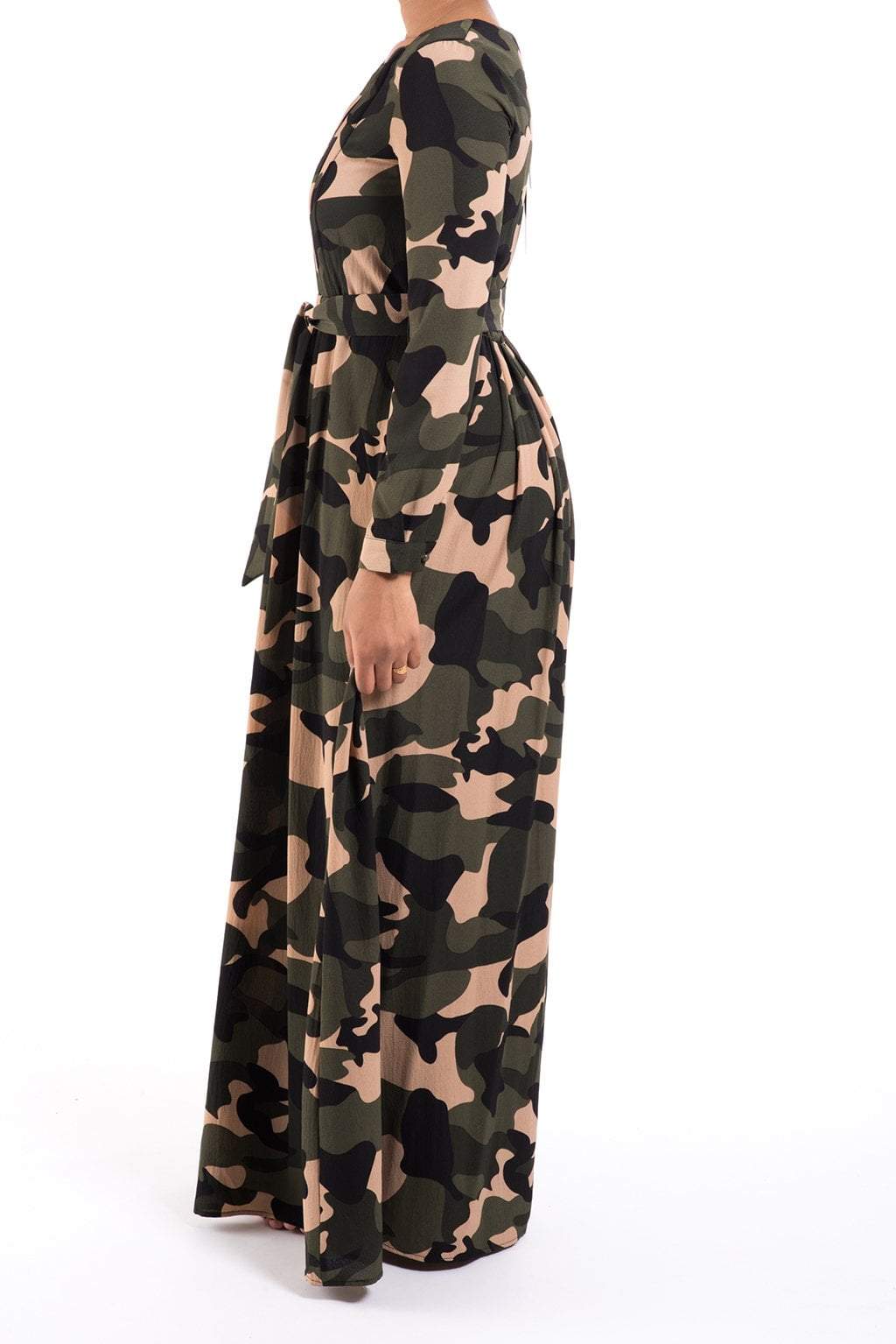 Camouflage long sleeve maxi dress Kabayare