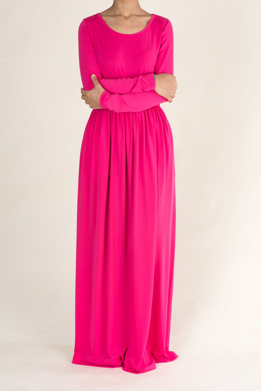 Candy Pink Milk Silk Maxi Dress (SOFT) Kabayare