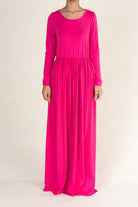 Candy Pink Milk Silk Maxi Dress (SOFT) Kabayare