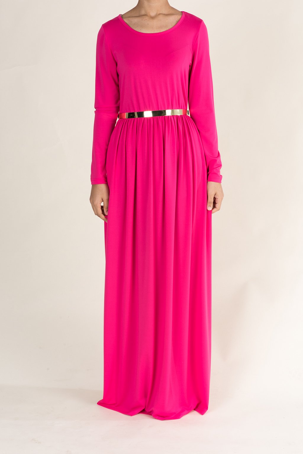 Candy Pink Milk Silk Maxi Dress (SOFT) Kabayare