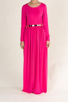 Candy Pink Milk Silk Maxi Dress (SOFT) Kabayare