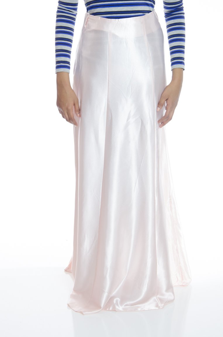 Candy Pink Satin Skirt Kabayare