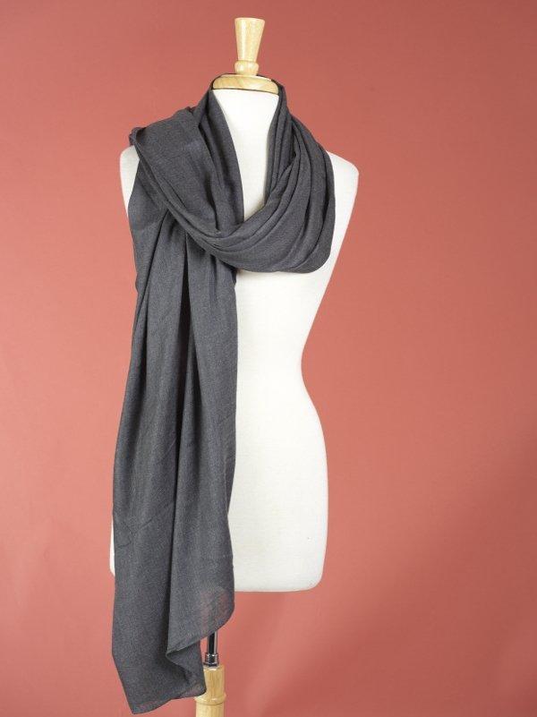charcoal Solid Viscose hijab Kabayare