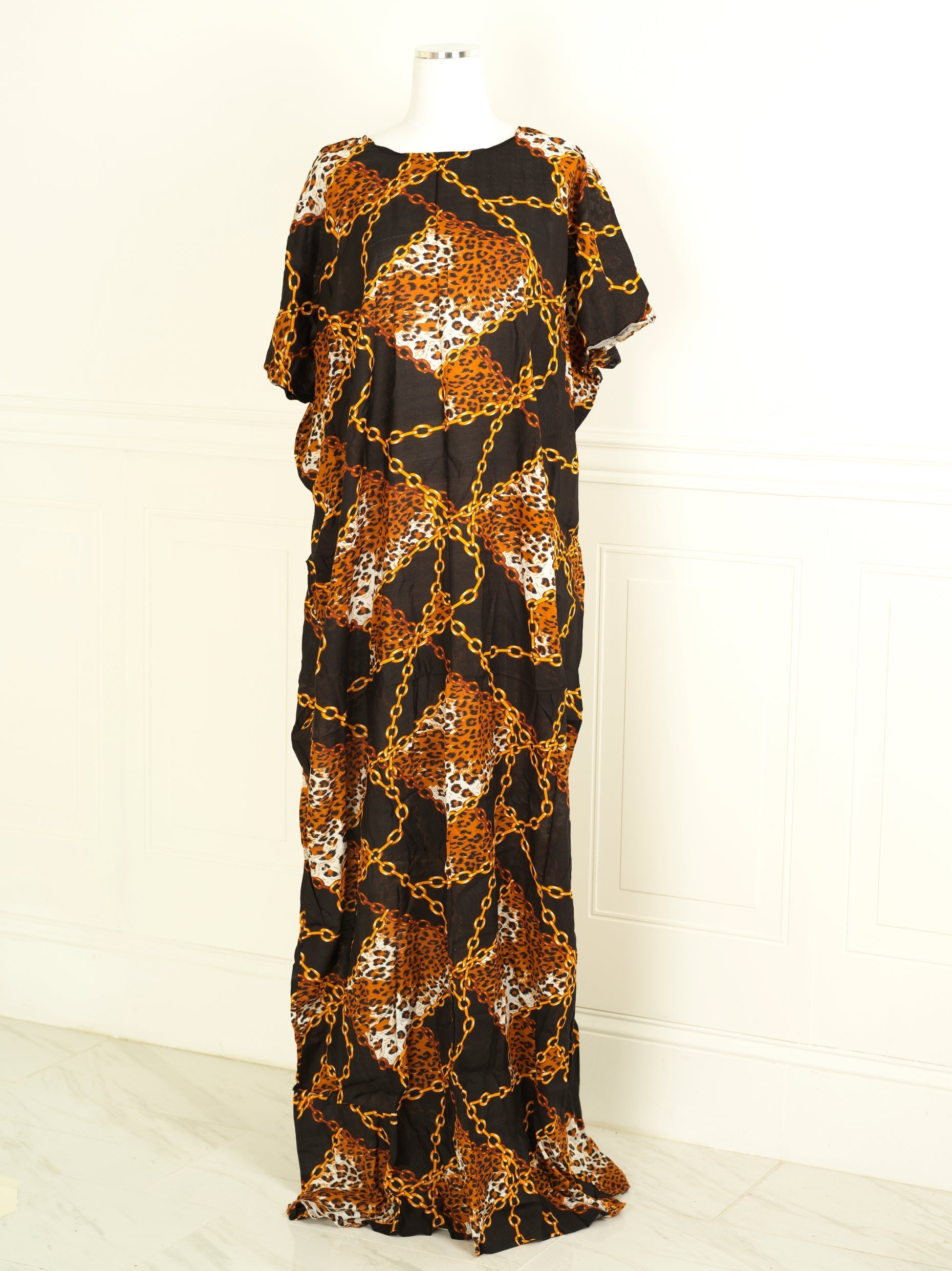 cheetah and chain bati dress KF