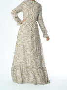 Cheetah print chiffon maxi dress Kabayare