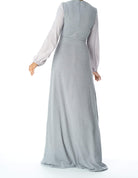 Chiffon shoulder detail ribbed maxi dress Kabayare