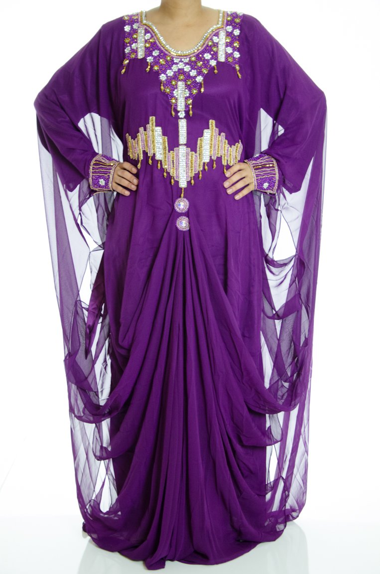 City Purple Swarovski Kaftan Kabayare