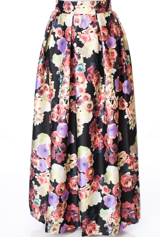 Colorful Flare Maxi Skirt Kabayare