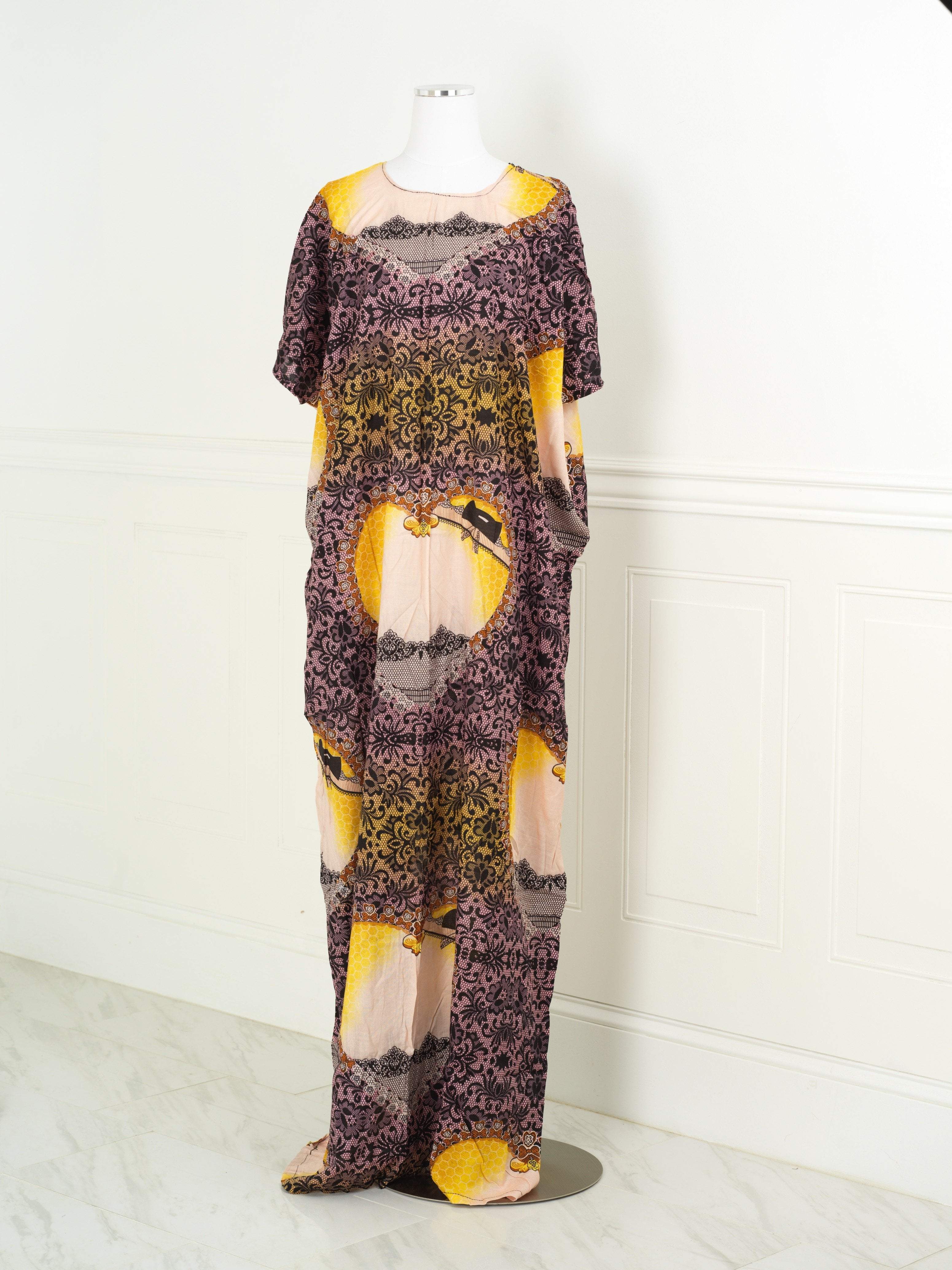 colorful lace print floral  bati dress Kabayare