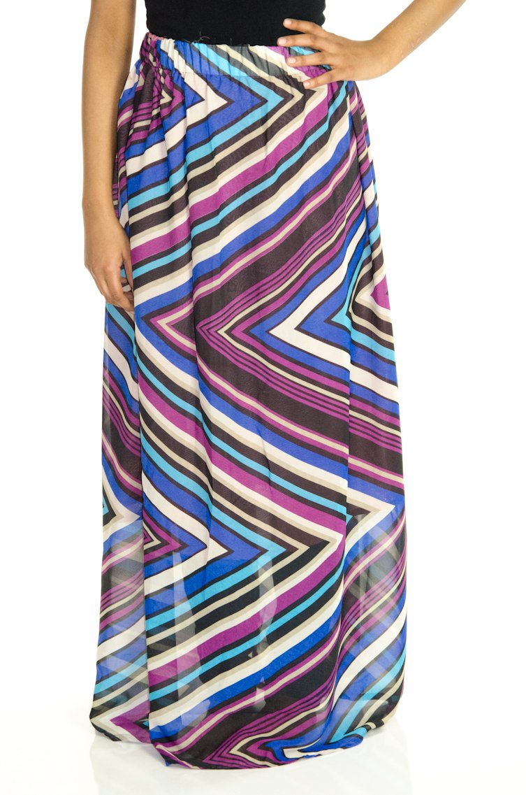 Colorful Waves Maxi Skirt Kabayare
