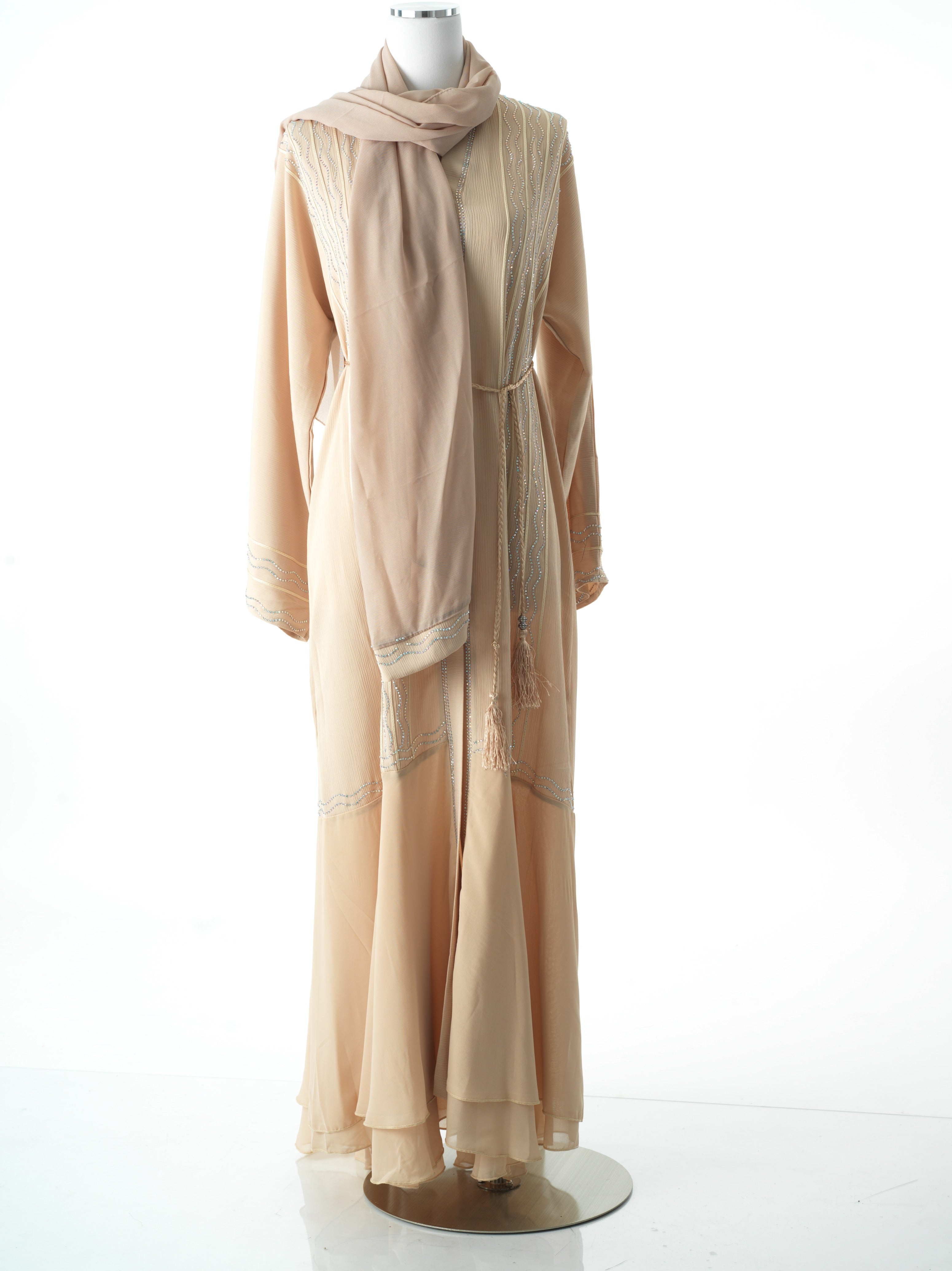 Copy of Maze crystal tiered abaya Kabayare