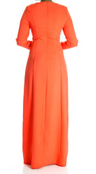 Coral Color-Block Maxi dress Kabayare
