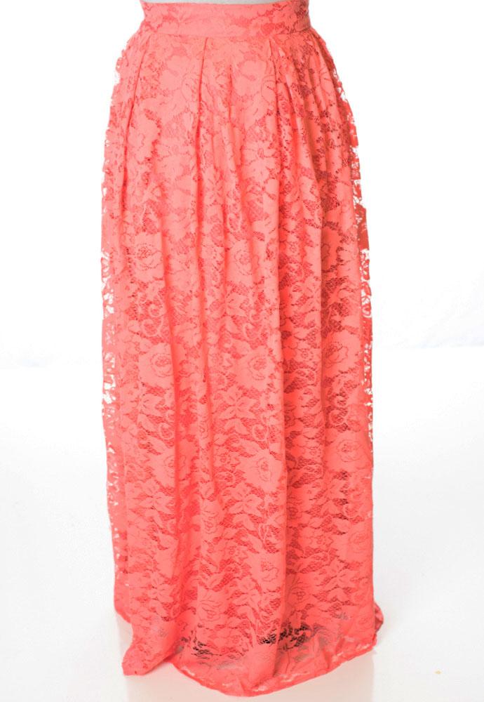 Coral Lace floral skirt Kabayare