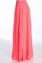 Coral pleated Maxi Skirt Kabayare