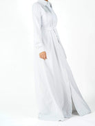 cotton striped button maxi dress Kabayare