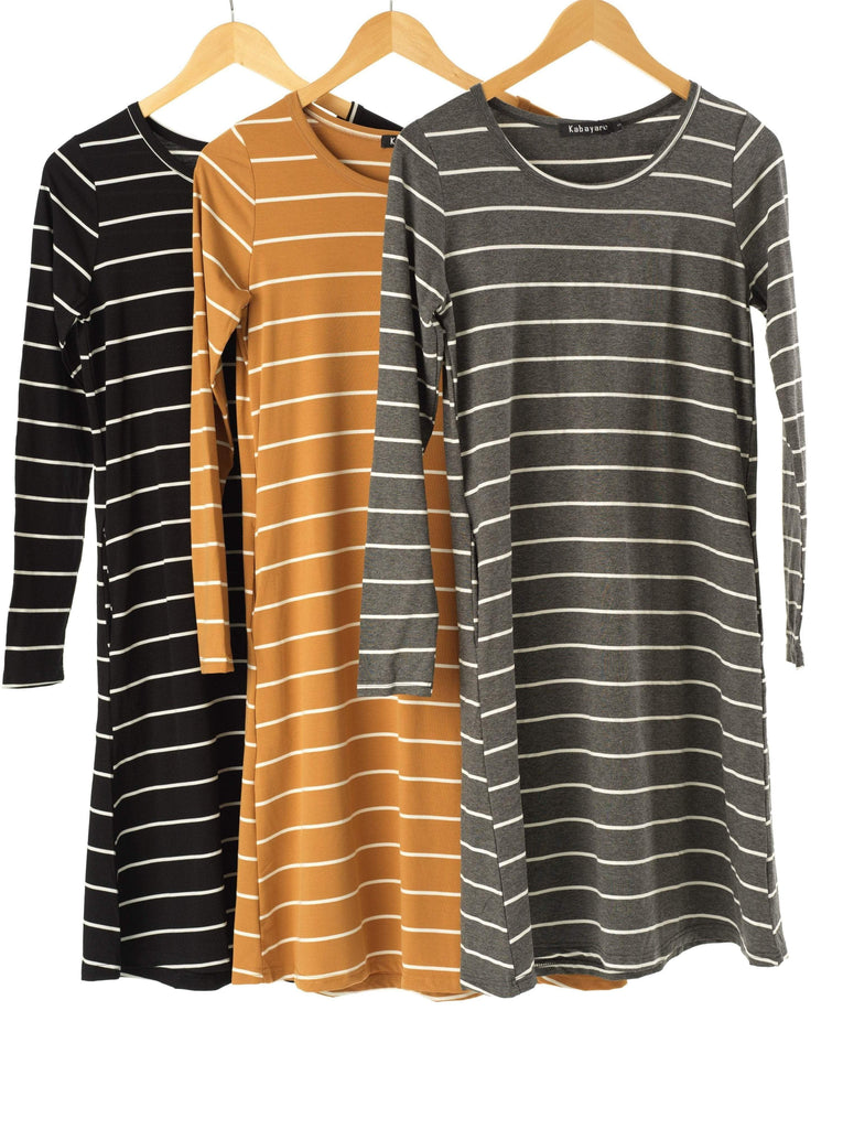 Cotton-striped midi top Kabayare