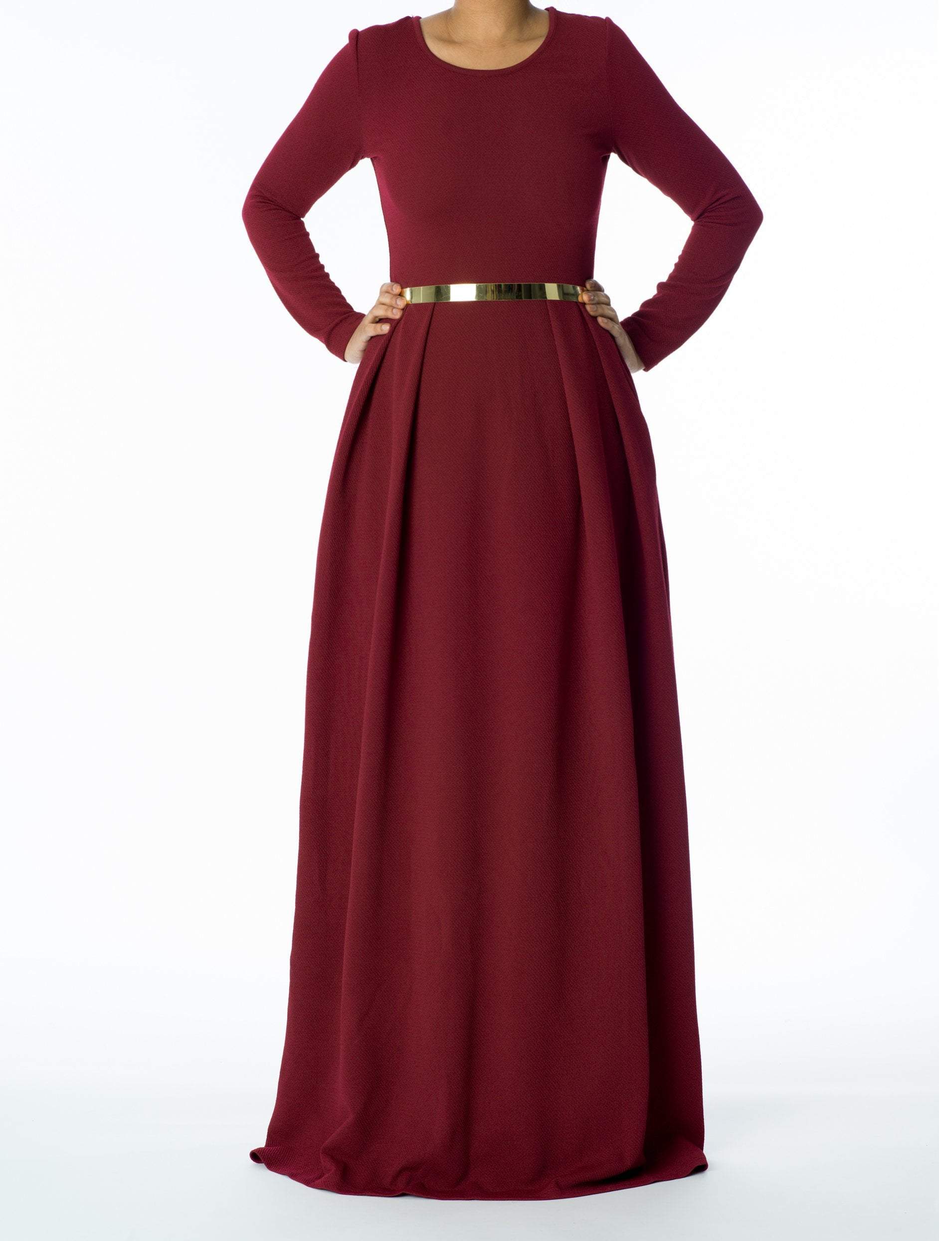 Cranberry Textured Classic Maxi Kabayare