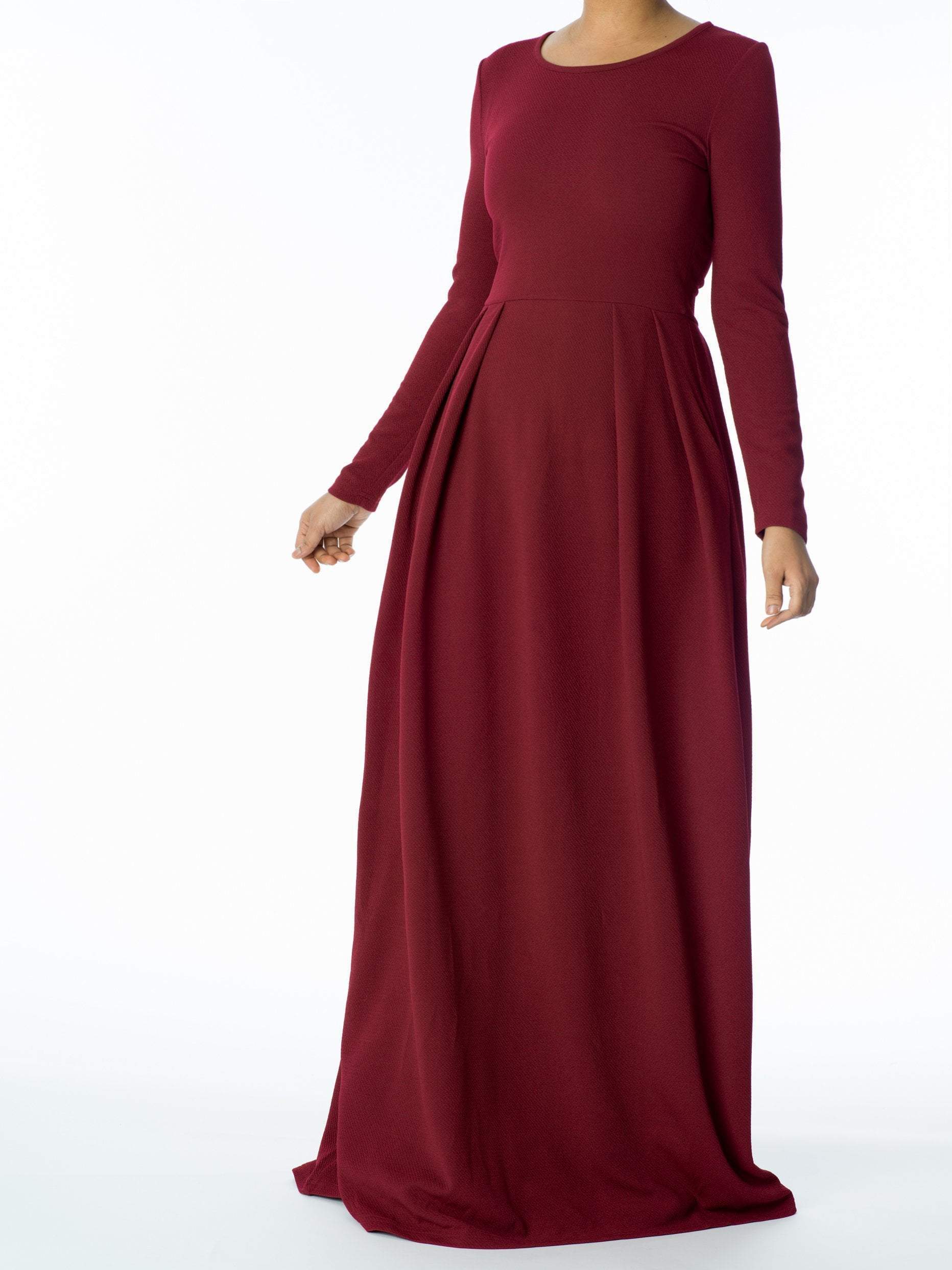 Cranberry Textured Classic Maxi Kabayare