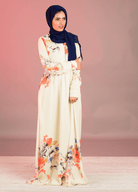 Cream dreamy floral buttons maxi dress Kabayare