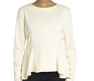 cream Hi-low Peplum Top Kabayare