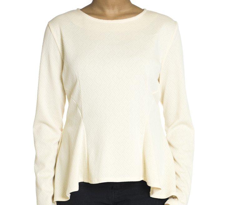 cream Hi-low Peplum Top Kabayare