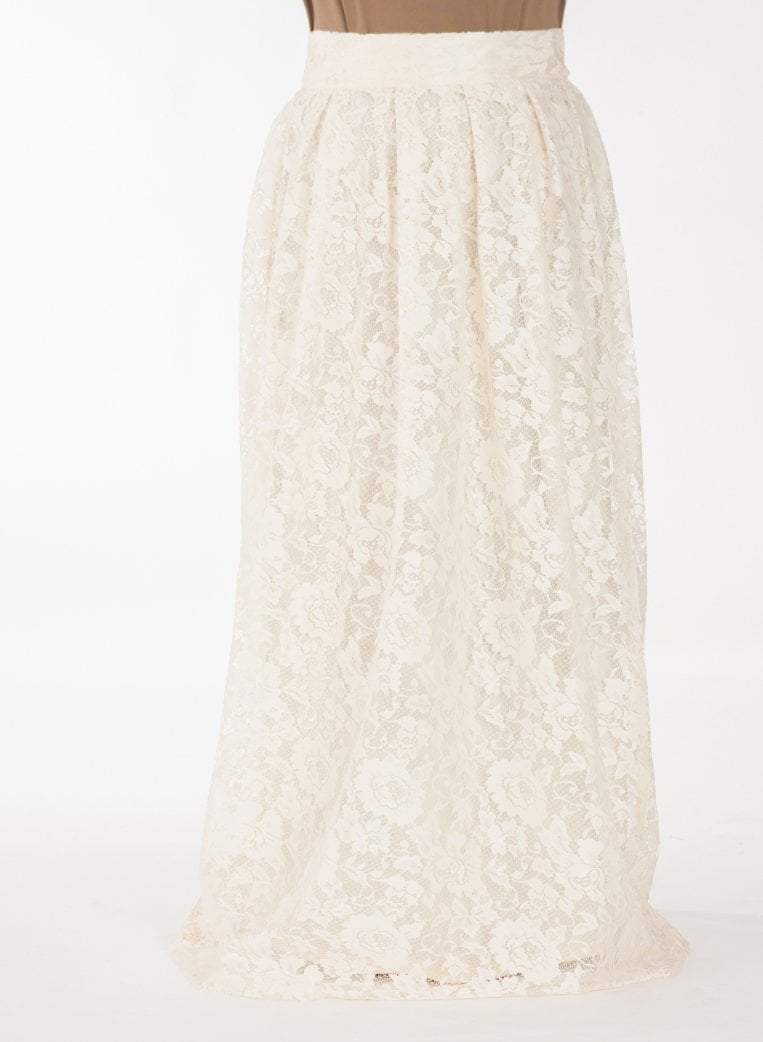 Cream Lace Floral Skirt Kabayare