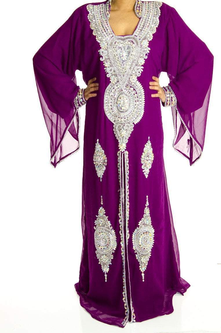Dark Magenta Khaleeji Dress Kabayare