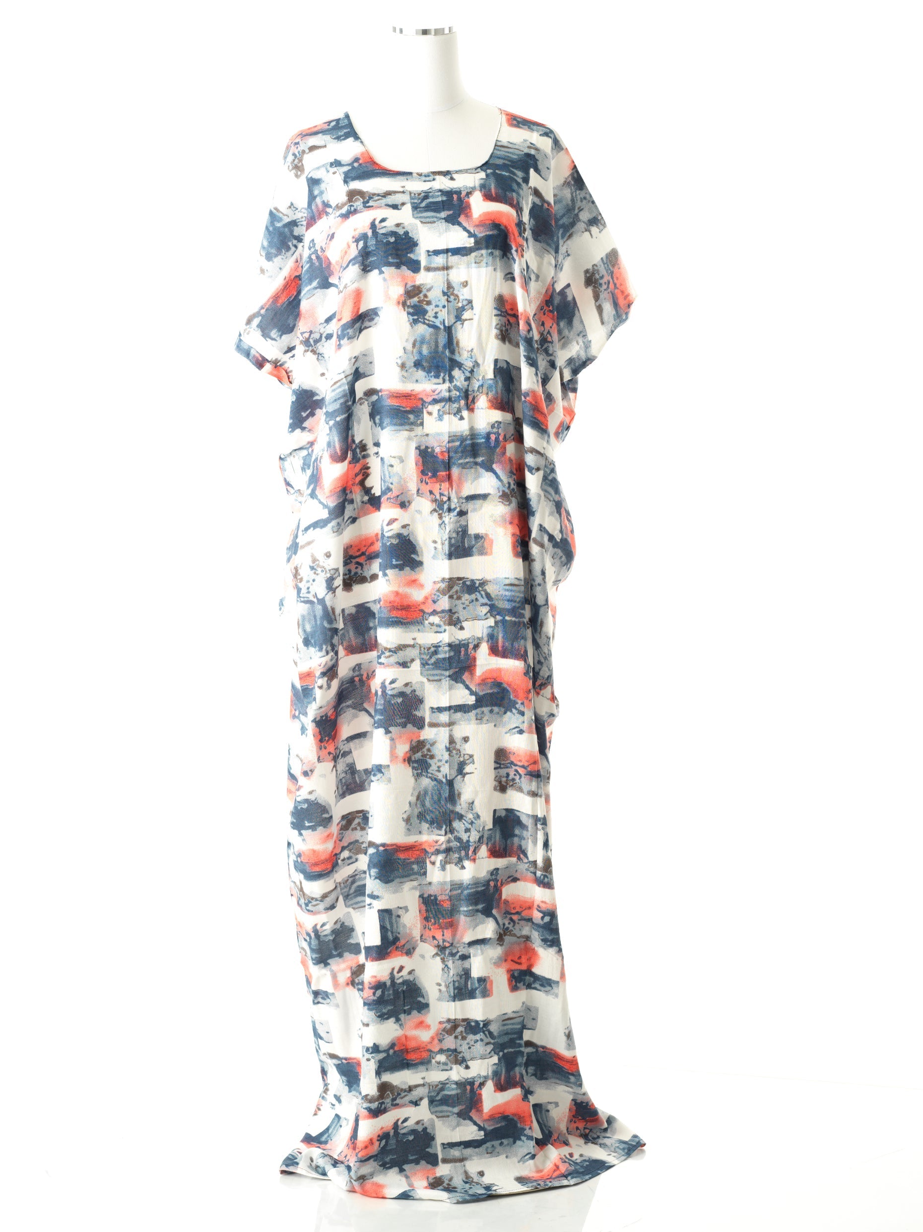 Denim blue Abstract art bati dress Kabayare