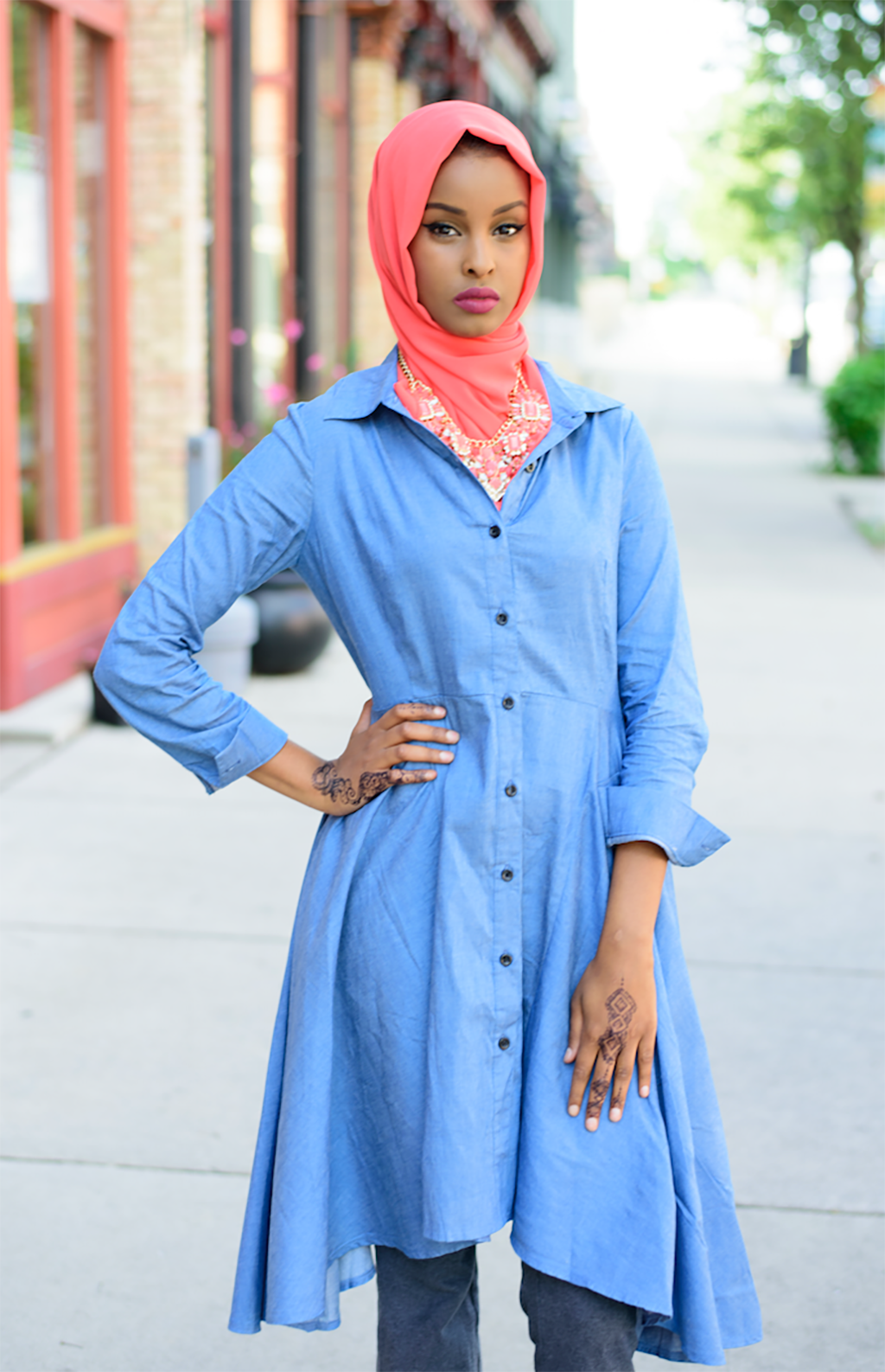 Denim Hi-low Tunic Kabayare