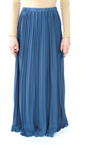 Denim pleated Maxi Skirt Kabayare