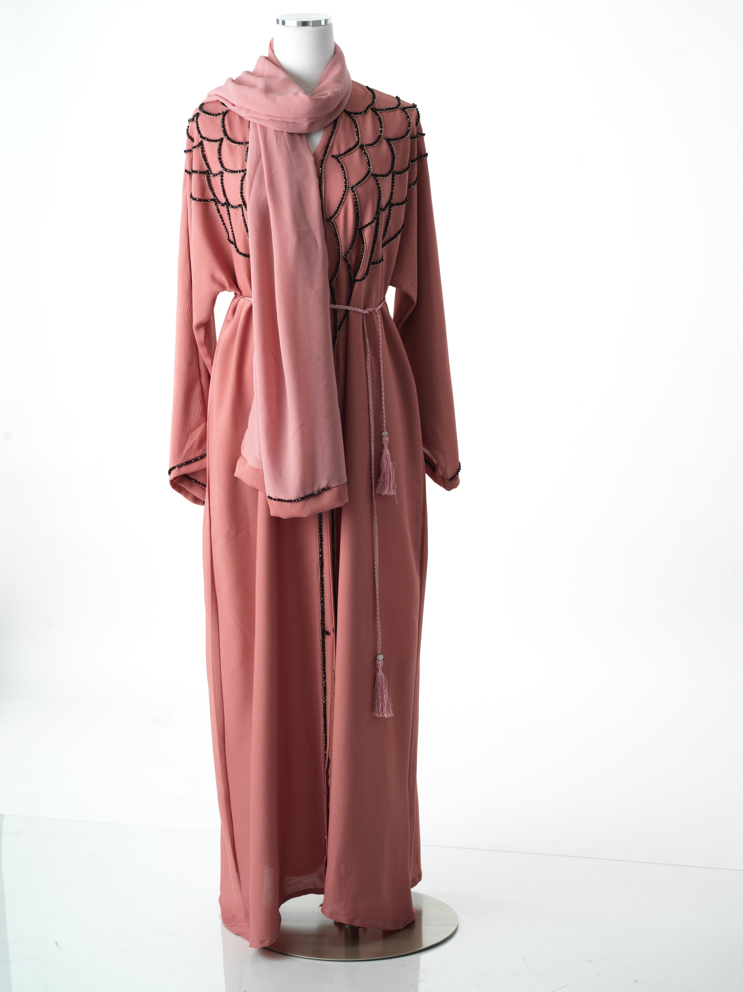 Dusty Pink Vibes linen abaya Kabayare