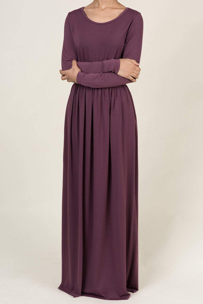 Dusty Rose Milk Silk Maxi Dress Kabayare