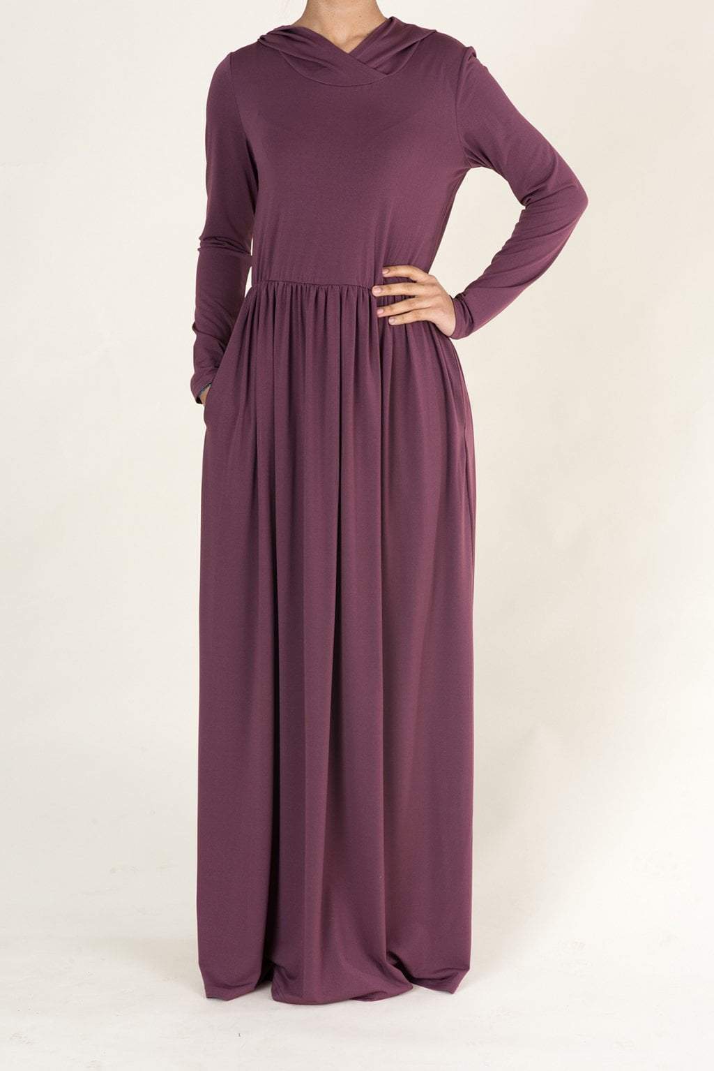 Dusty Rose Urban Hooded Maxi dress Kabayare