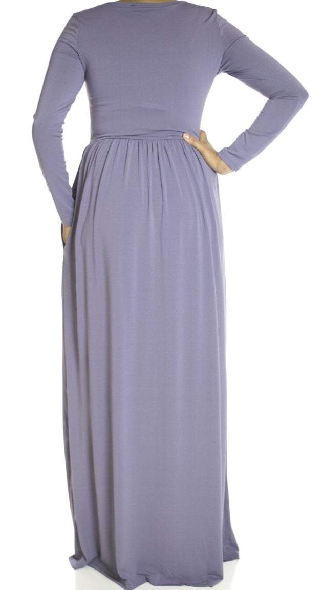 Dusty zipper front Maxi Dress Kabayare