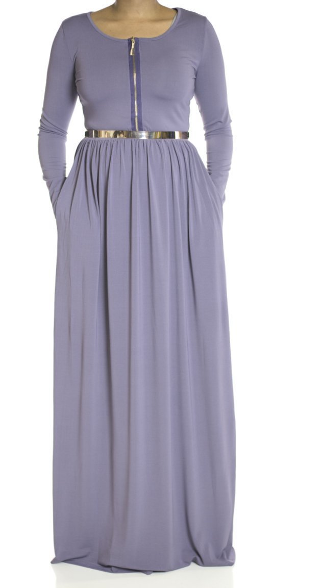 Dusty zipper front Maxi Dress Kabayare